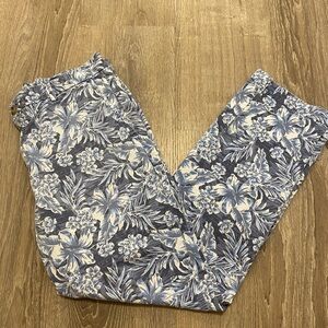 Vineyard Vines Mens Sz 33 x 30 Blue Floral Tropical Printed Pants